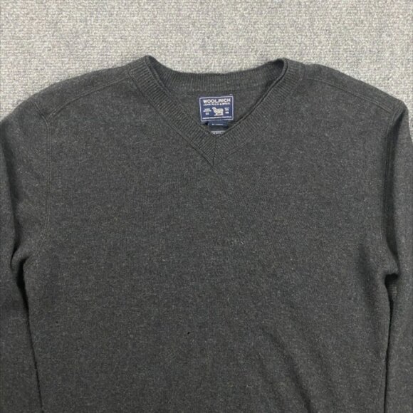 Vintage Woolrich Sweater Adults Medium Gray V-Neck John Rich & Bros Wool Mens - Picture 5 of 12
